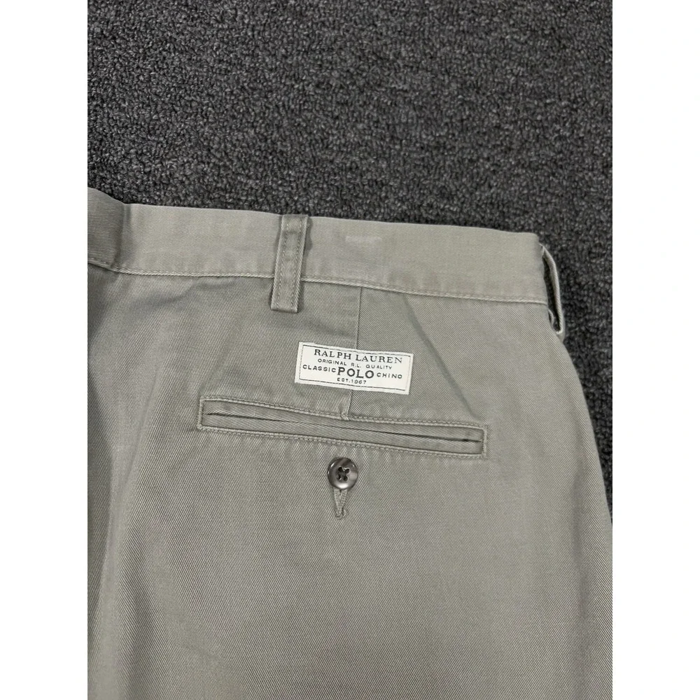 VTG‎ Polo Ralph Lauren Andrew Pants Men's 40x30 Gray Double Pleated Pony Preppy
